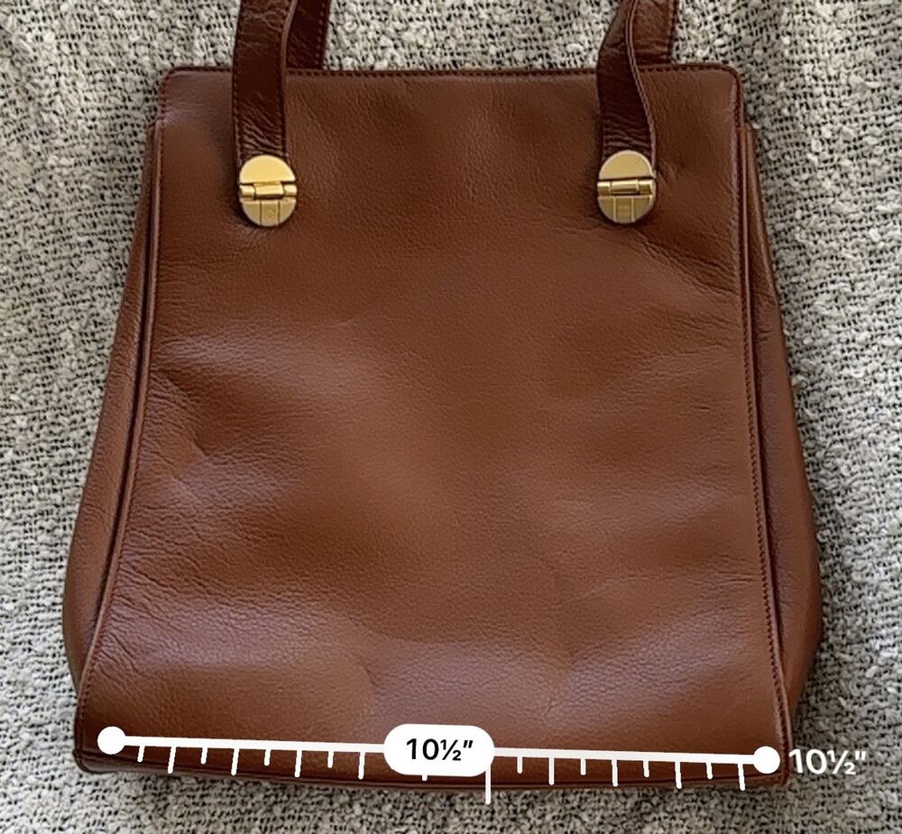 Vintage Bernd Berger Bag Leather Handbag Brown Purse 10x9" 1950’s vintage
